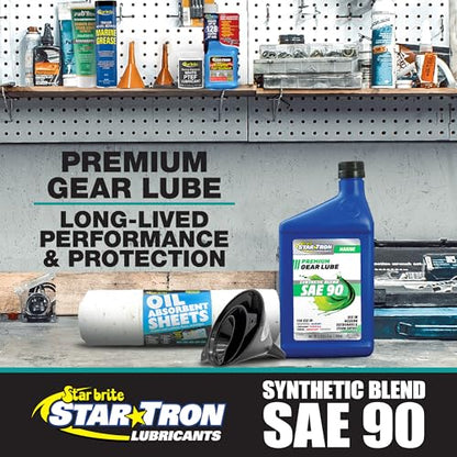 STAR BRITE Hypoid 90W Lower Unit Gear Lube | Meets API MT-1, GL-5, SAE J2360 and MIL-L-2105E specs, anti-wear additives, corrosion inhibitors, for outboard motors - size: 32 Oz Quart, style: 90W Hypoid