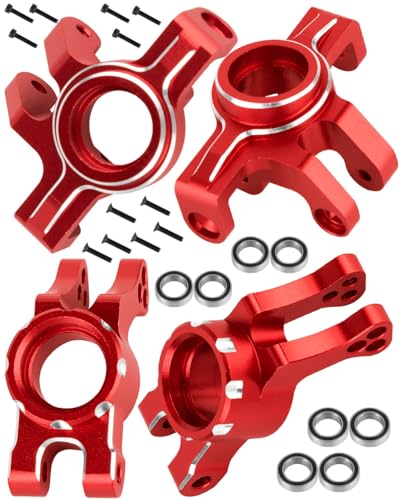 RC Upgrades Parts for 1/16 Mojave Grom 223S DSC 4X4 RTR,1/16 Mojave Grom 4X4 RTR,Front Steering Block Knuckles&Rear Hubs&C-Hubs Caster Blocks Hops Up,Replace ARA330841,Red - color: Red(upgrades Part)