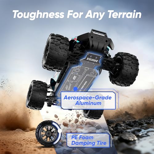1/14 Brushless RC Cars 4WD All Terrain Truck with Fast Charger | Fast Charger,3S Lipo Battery,2845-3600kv Brushless Motor,11KG-CM Waterproof Servo,Alloy Chassis, Sealed Diffs,Waterproof - color: Dark Blue