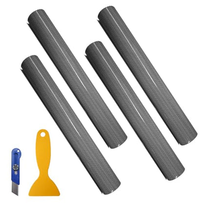 40 x 12 Inch Car Headlight Tint Film, Self-Adhesive Vinyl Car Tail Light Wrap Film Roll with Squeegee, Universal Automotive Exterior Fog Light Stickers Modification Accessories(4PCS) - size: 4PCS