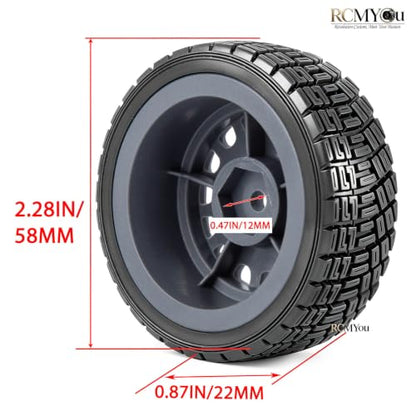RC Highway Wheels and Tires Set w/Plastic Wheels Rim for 1/14 M-J-X14301 14302 14303 14304 RC Car,RC Tire Highway Tires Soft Tire,(4PCS) RC Vehicle Wheel,Scale On/Off Road Wheel,Titanium - color: Titanium(rc Wheels Tires)