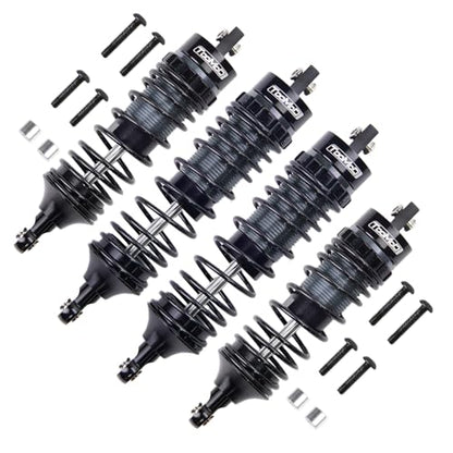 1/10 RC Oil Shock Absorber Big Bore Absorber Damper Set Compatible with Traxxas Slash 2WD/ 4X4, Rustler 2WD/ 4X4 VXL, Stampede, Hoss, Bandit Part Upgrades Replace of 5862 (Black/Gray) - color: Black/Gray