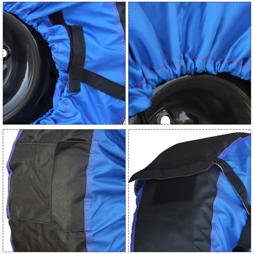 Silscvtt Universal Package of 4 Blue Portable Tire Bags with Black Handle Winter Wheel Storage Tote Fits Tires 22 Inch to 31 Inch