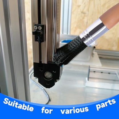 Wesquer Parts Cleaning Brush Home and Auto Use Parts Cleaner Brush Solvent Brush for Cleaning Auto Engine Parts, Clean Motors, Metal Parts, Machinery (Black 2pcs) - color: Black 2pcs