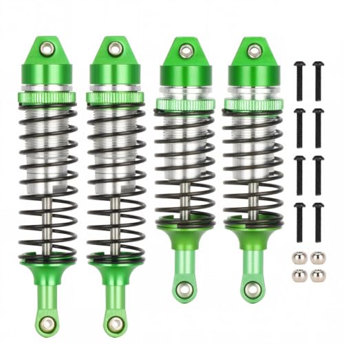 4Pcs Metal Oil Shocks for Traxxas 1/10 Slash Rustler Stampede Hoss 4x4 VXL | Aluminum oil-filled shocks.Smooth damping,adjustable height,durable.Direct replacement 5862,RC Upgrades Parts.