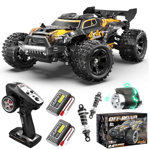 YESHIN 1:18 All Terrain RC Car for Adults, 36KM/H High Speed RC Monster Truck, 4X4 Waterproof Remote Control Car with Two 7.4V 1500mAh Rechargeable Batteries