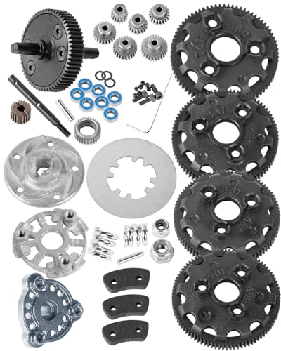 RC 48P 76T 83T 86T 90T Spur Gear &Transmission Gear &Slipper Clutch &Pressure Plate &Slipper Rebuild Kit Upgrades Part for 1/10 Slash 2WD,Rustler/Stampede/Bandit 2WD VXL,Titanium - color: Titanium(1set)