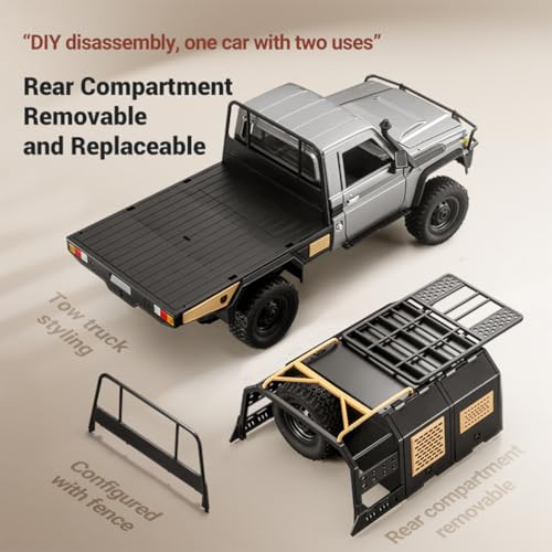 1/12 RC Crawler MN-82S LC79, 2.4GHz RC Truck 4x4 with LED, Hobby Grade RTF Toy Vehicle Gifts(Silver) - color: Silver
