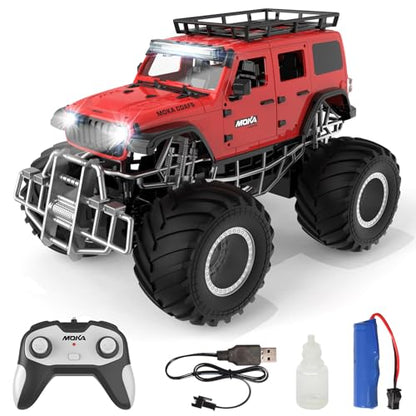 Highspeed Off-Road rc Monster Truck with Light Spray 2.4GHz Upright 360 Rotate 4WD Monster Trucks rc Cars, 20+ KM/H Monster Trucks 70min (Max) Runtime, Back to School Birthday Gift Toddler Toys 8-12 - color: Upgrade Red
