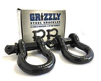 D Ring Shackles, 3/4 Inch, Black, 2 Pack – Heavy Duty Forged Steel with 4.75 Ton Capacity – Ideal for Jeeps, ATV’s, Trucks to use with Recovery,Towing, Snatch Straps,Snatch Block,Tree Savers