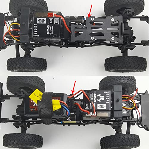 Low Center of Gravity Conversion Kit Fixed Battery Mounting Plate 2mm Battery Holder for 1/24 RC Crawler Car SCX24 Upgrades Accessories, Black