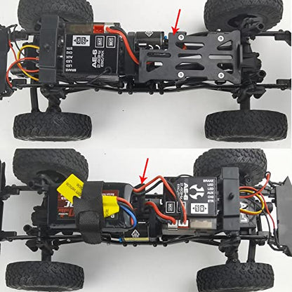 Low Center of Gravity Conversion Kit Fixed Battery Mounting Plate 2mm Battery Holder for 1/24 RC Crawler Car SCX24 Upgrades Accessories, Black