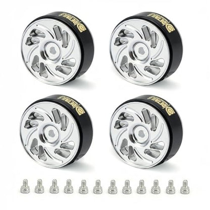 Aluminum 0.7" Beadlock Wheel, Brass Outside Ring and Whee&Tire for SCX30 Cars 4pcs/Set (0.7" Wheel-Sliver) - color: 0.7" Wheel-sliver