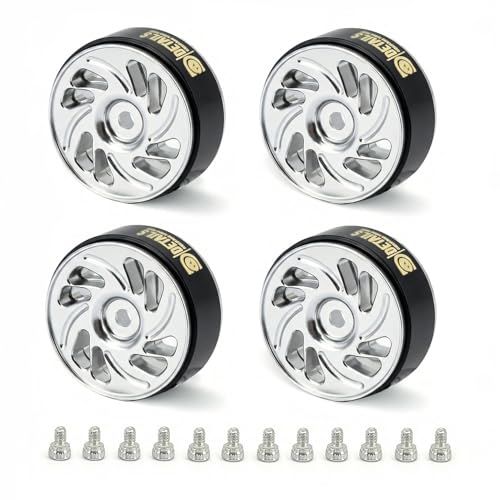Aluminum 0.7" Beadlock Wheel, Brass Outside Ring and Whee&Tire for SCX30 Cars 4pcs/Set (0.7" Wheel-Sliver) - color: 0.7" Wheel-sliver
