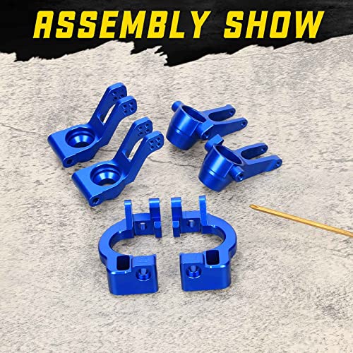 RCAWD for 1/8 ARRMA Vendetta 3S & Infraction 570 Mega teering Block& C-hubs& Rear Hub Set Upgrades Parts,Hopups for #ARA330686#ARA330685#ARA330687 Caster Knuckle Arm Spindle Carrier Stub Axle Blue - color: Blue