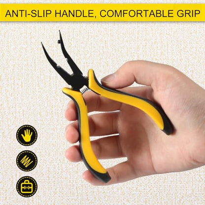Micro RC Car Ball Link Pliers 5 Inch Ball Link Clamp Plier Ball Curved Tip Bent Head Airplane Car Repair Tool for RC Vehicles RC Helicopter Airplane Car