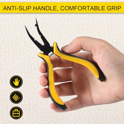 5" Micro RC Ball Link Pliers Model Repair Tool | Curved Tip Bent Head, Ball Link Clamp Tool for RC Vehicles Helicopter Airplane Car Repair