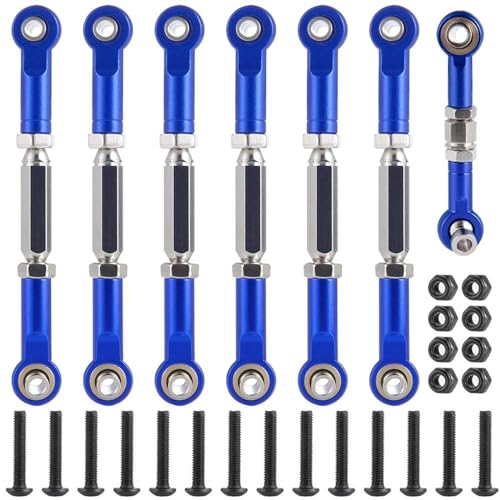 RC Car Rod Linkage Compatible with Slash 2wd for Stampede for Hoss for Rustler 1/10 RC Car Metal Turnbuckles Camber Linkage Steering Link Rod Ends Adjustable