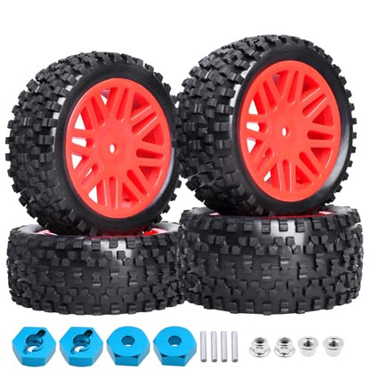 Hobbypark 12mm Hex RC 1/10 Buggy Wheels and Tires Set Height 3.46''(88mm) for Redcat Shockwave Tornado S30 EPX/PRO ExceedRC EP SunFire HSP Off Road Car