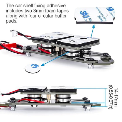 Magnetic Powered Body Post Mount Kit, 4-Pin Magnetic Body Mount with Adjustable Posts, Universal Shell Column for TRX4 TRX6 SCX10 SCX10 II Capra Gen8 D90 1/10 & 1/8 RC Crawler Upgrade