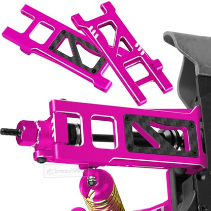 RC Upgrades Part for 1/10 ECX 2WD Series RC Car,Alloy Adjustable Turnbuckles Camber Links,Suspension Arms,Left Right Caster Blocks,Front Steering Block,Rear Stub Axle Carriers,Pink - color: Pink(1set)
