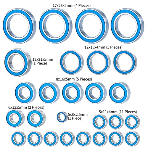 32Pcs Wheel Hub Axle Steel Sealed Ball Bearing Kit for Tra-xxas E-Revo ERevo 2.0 VXL TRA86086-4 1/10 RC Crawler Car Upgrade Parts
