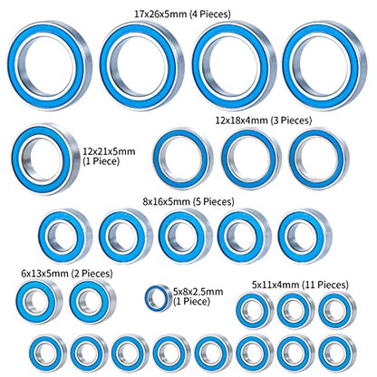 32Pcs Wheel Hub Axle Steel Sealed Ball Bearing Kit for Tra-xxas E-Revo ERevo 2.0 VXL TRA86086-4 1/10 RC Crawler Car Upgrade Parts