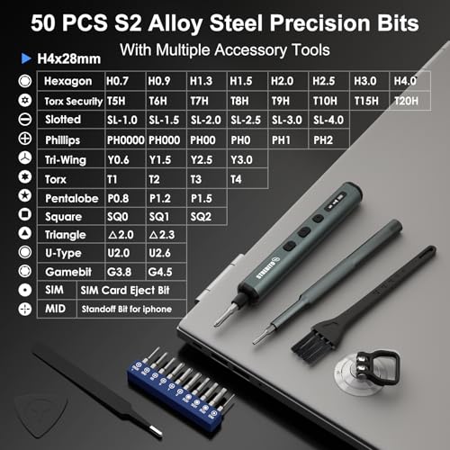 STREBITO Electric Screwdriver Set, 67 in 1 Electric Precision Screwdriver | 50 S2 Magnetic Bits, 5 Torque Settings, 4 LED Lights, Mini Electric Screwdriver Kit for PC Phone Laptop Camera Electronics - color: Upgraded Blue