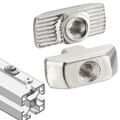 50pcs 4040 Series M3 Thread T Nuts Hammer Head Fastener Nut Sliding T-Nut,Nickel Plated Carbon Steel Nut for 40 Series Aluminum Extrusion Profile T Slot 8mm (4040 Series M3) - size: 4040 Series M3