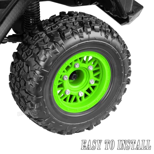 12mm/14mm/17mm Hex RC Truck Tires for Slash 2WD 4×4,Arrm a Senton,Axia1,Rc 4wd,Red cat,RC Short Course Truck Wheels and Tires,Green - color: Green - (12mm/14mm/17mm Hex)