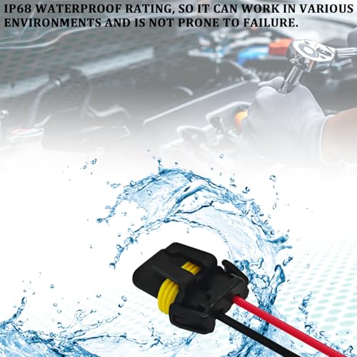 Headlight Connector Plug Fog Light Headlight Wiring Harness Pigtail Sockets Female Adapter Kit for 9005 9006 9012 HB3 HB4, Headlamp Wire Harness Plug Socket Connector for Car Accessories (2PCS) - style: 2PCS