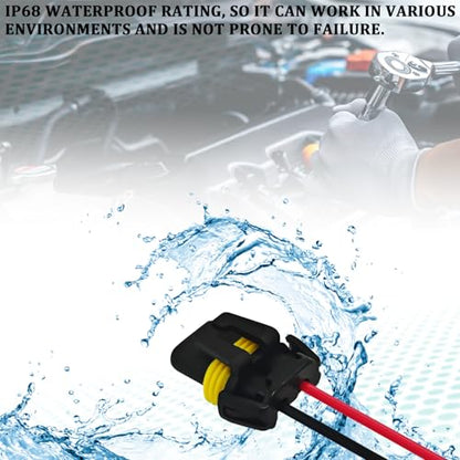 Headlight Connector Plug Fog Light Headlight Wiring Harness Pigtail Sockets Female Adapter Kit for 9005 9006 9012 HB3 HB4, Headlamp Wire Harness Plug Socket Connector for Car Accessories (2PCS) - style: 2PCS