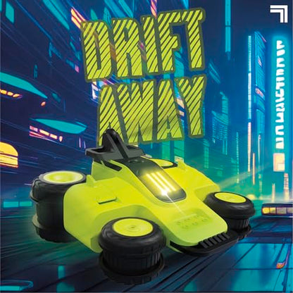 Sharper Image® Slideways Racer – Drifting Stunt RC Car with Rechargeable Battery, 3 Driving Modes, 90-Degree Wheel Rotation, LED Lights, 2.4 GHz Remote Control, High-Speed RC Stunt Car Toy for Ages 6+