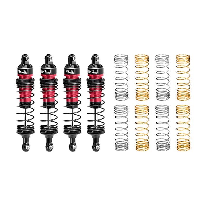 GPM Alloy Front And Rear Adjustable Spring Shock 87mm For Mini Maxx Monster Truck-107154-1 (Red) - color: Red