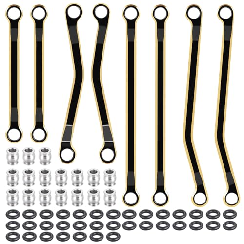 8PCS TRX4M Brass High Clearance Chassis Links Set Black Coating Link Counterweight Heightened Link Rod Linkage Set for 1/18 RC Crawler Car TRX4M High Trail K10 F150