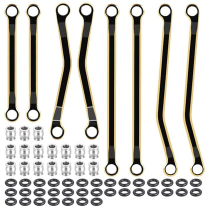 8PCS TRX4M Brass High Clearance Chassis Links Set Black Coating Link Counterweight Heightened Link Rod Linkage Set for 1/18 RC Crawler Car TRX4M High Trail K10 F150