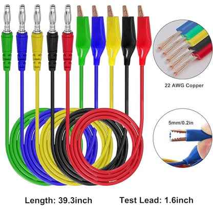 Linkhood 31PCS Back Probe Kit, Banana Plug to Copper Alligator Clip Automotive Test Leads Set, Insulation Wire Piercing Probes, Test Wires for Car Repairing Diagnostic Circuit Testing (30)
