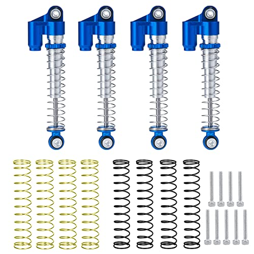 RCLIONS 43mm RC Shocks Adjustable Absorber Damper for All 1/24th Axial SCX24 AXI90081 Deadbolt AXI00005/AXI00006 RC Crawler Car Upgrades (Blue) - color: Blue