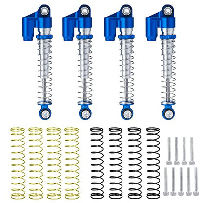 RCLIONS 43mm RC Shocks Adjustable Absorber Damper for All 1/24th Axial SCX24 AXI90081 Deadbolt AXI00005/AXI00006 RC Crawler Car Upgrades (Blue) - color: Blue