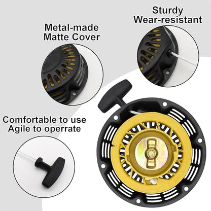 Strongthium 212cc 196cc Pull Start Recoil Starter Assembly | for Predator Rato Coleman Ct200u Bt200x Trail 6.5HP 7HP Go Kart Mini Bike Generator - size: Black