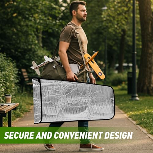 Rc Plane Wing Bag 30 CC Bubble Layer Protection Bag for 2 Wings&Tube to Rc Airplane - size: 30 CC