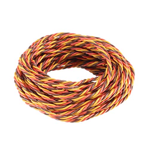 uxcell 29.5FT/9Meters 28AWG Servo Wire 3Pin Line RC Servo Model Twist Extension Cable 30 Core Brown/Red/Orange