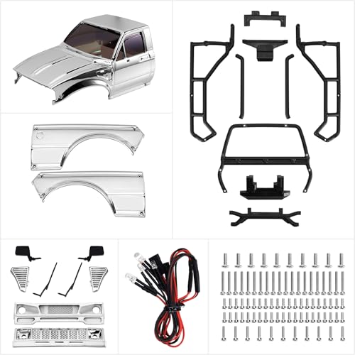 INJORA IR60 Pickup Hard Body Shell for 1/18 TRX4M Defender Bronco (Chrome) - color: Chrome