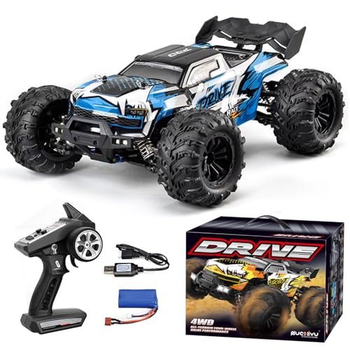 1/16 Brushless Fast RC Car for Adults, Top Speed 43mph Electric Off-Road RC Monster Trucks, 4X4 Remote Control High Speed RC Car for Hobby Toy Gifts (Blue) - color: Blue