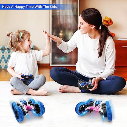 Double Sided RC Car, 4WD Off-Road Stunt Car with 360 Flips, 2.4Ghz Indoor Outdoor All Terrain Rechargeable Electric Toy Car Gift for Boys & Girls Aged 3-12