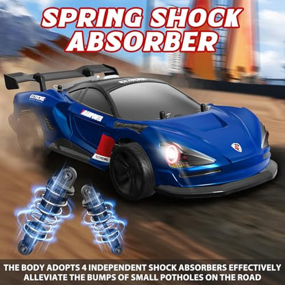 1/16 Fast RC Cars for Adults, RC Drift Car, 38KM/H High-Speed 4WD, Full Proportional Control, 6 LED Light Modes, 2 Rechargeable Batteries, RTR Drifting for Adults, Gift for Boys Kids and Girls
