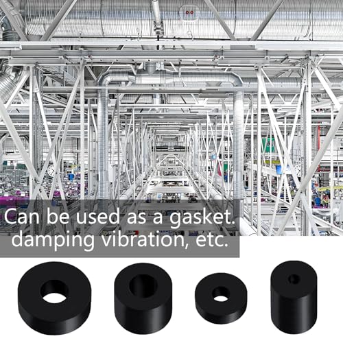 REDANHA 30 PCS Rubber Spacer 4 Sizes Black Non-Slip Thick Grommets Vibration Isolation Round Rubber Flat Washers - size: 4 Sizes, style: Different size