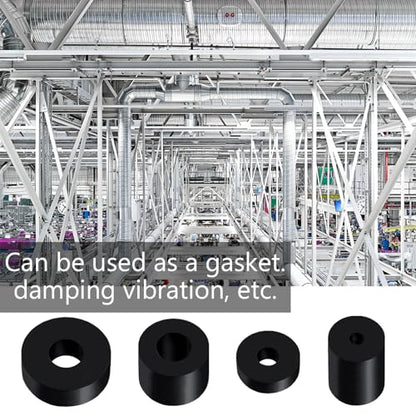 REDANHA 30 PCS Rubber Spacer 4 Sizes Black Non-Slip Thick Grommets Vibration Isolation Round Rubber Flat Washers - size: 4 Sizes, style: Different size