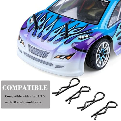100pcs Black RC Body Clips, R-Clips, Replacement for 1/16 1/18 RC Car, Truck, Car Body Shell
