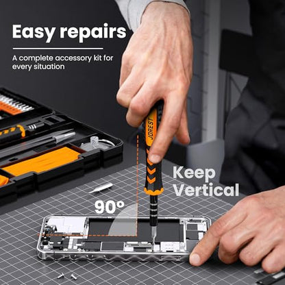 JOREST 59Pcs Small Precision Screwdriver Set with Torx T5, T6, T8, Mini Repair Tool Kit for Macbook, Computer, Laptop, iPhone, PS4 PS5, Xbox, Switch, Eyeglasses, Watch, PC, Ring Doorbell, Electronic - style: 59 in 1 CRV